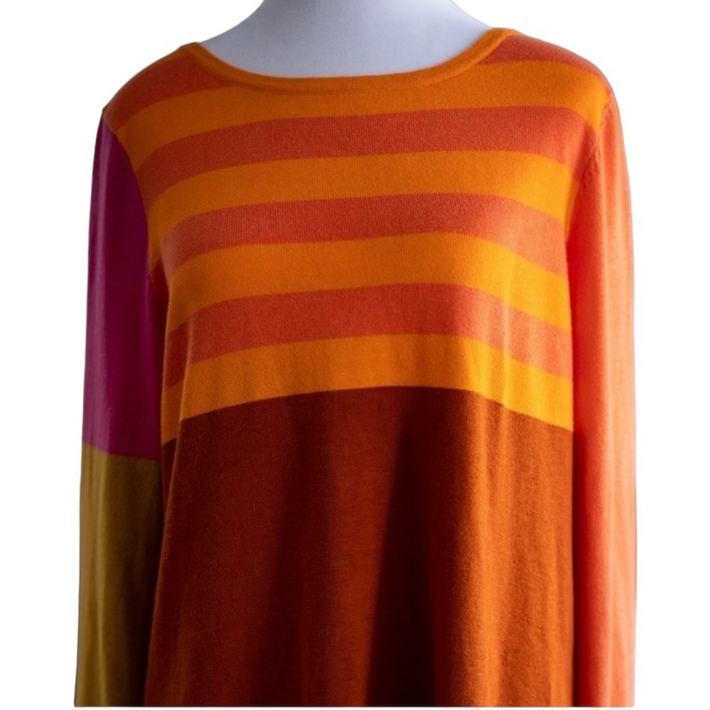 MIZRAHI Sweater Color Block 20th Anniversary Pullover XS Fun Colors - Picture 3 of 11